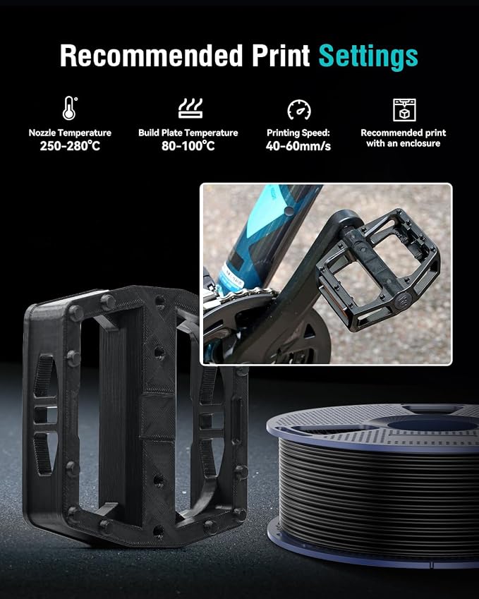 SUNLU ABS Filament 1.75mm,4 Black,4kg | 3D Printer Filament,Highly Resistant Durable,Heat Resistance,Excellent Toughness,For 99% FDM 3D Printers.