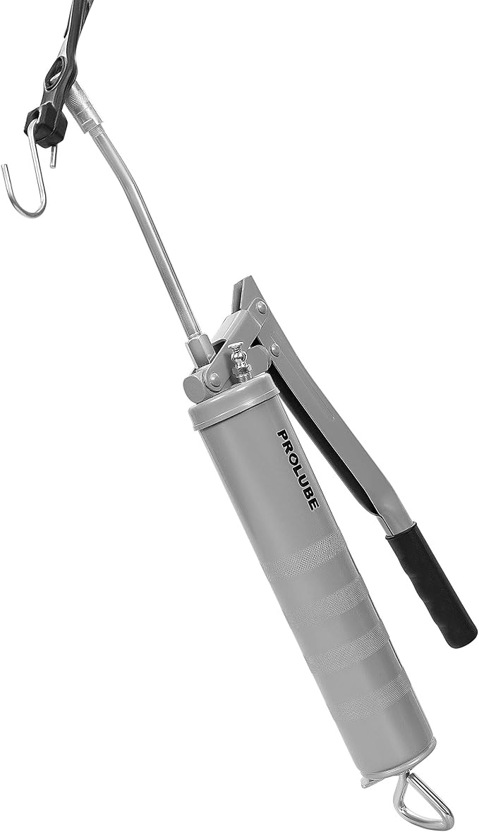 PROLUBE Standard Duty Lever Grease Gun | 6,000 PSI | 14-Ounce Capacity | 6-inch Steel Extension & Coupler (42502)