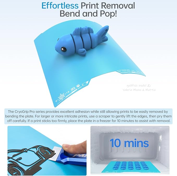 BIQU Cryogrip Pro Frostbite Cold Build Plate Compatible with Bambu-Lab H2C 3D Printer 355x346MM Double-Sided Upgrade Room Temperature Print Removable Surface Platform