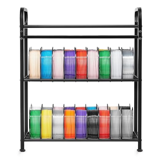 VEVOR 3D Printer Filament Storage Rack, 4 Tier Heavy Duty Storage Shelf, Rolling Filament Spool Holders Racks with Wheels, Filaments Organzied for 3D Printing Station, Office, Workshop (Shelf Only)