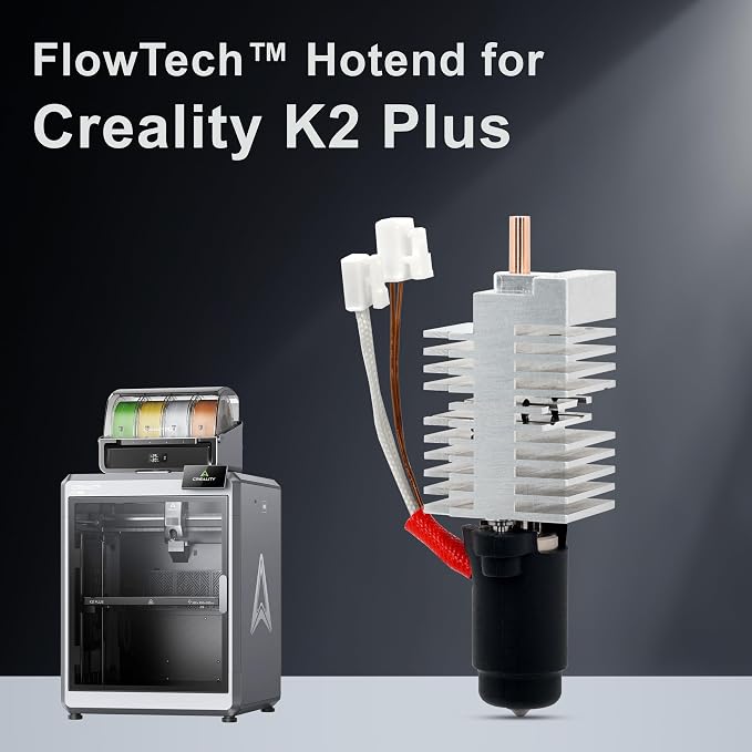 Microswiss FlowTech Hotend Upgrade for Creality K2 Plus - Leakproof Nozzle - Cold Nozzle Change - High Flow CHT - All Metal Design - Made in USA