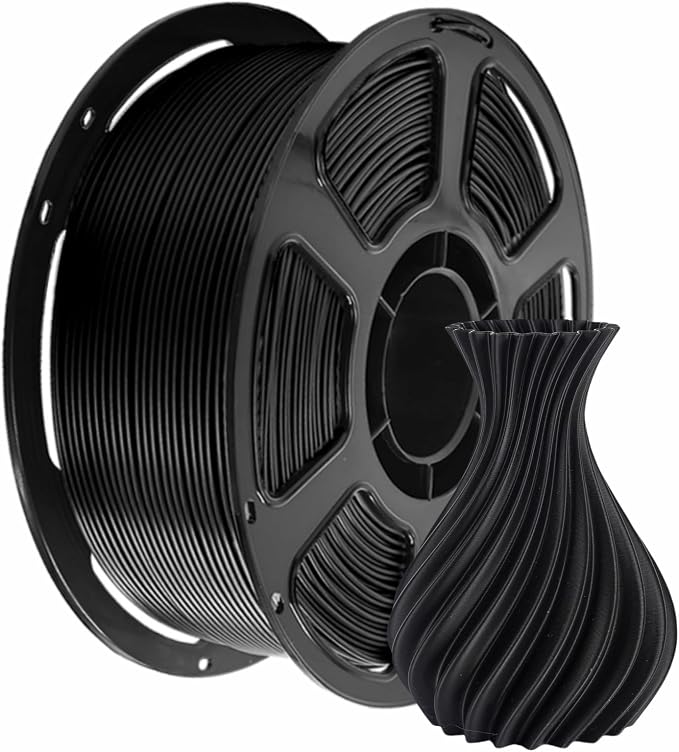 PLA Plus Filament Bundles 1KG,1.75mm Matte PLA, Stronger and Durable, High Toughness 3D Printer Filament, Dimensional Accuracy +/- 0.02mm, 1 Spool,Black PLA+ Filament Fits Most FDM 3D Printers