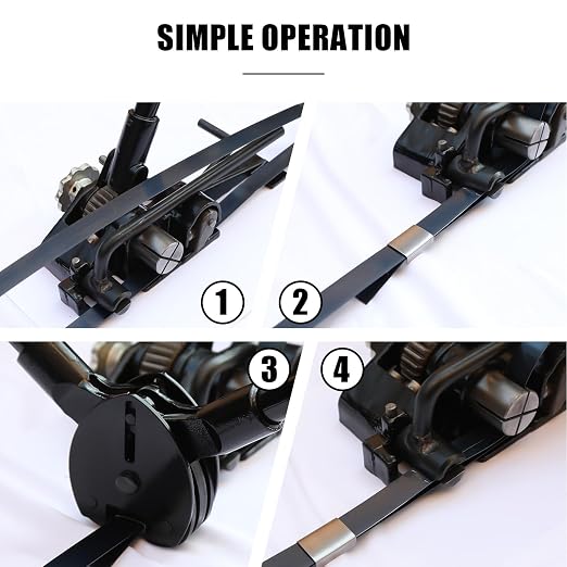 Heavy Duty Banding Strapping Tensioner & Cutter Manual Packaging Tools Windlass for 1/2"-3/4" Width Metal Steel Strapping Coil