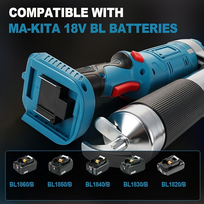 Cordless Electric Grease Gun Compatible with Makita 18V (Only Tool), 12000PSI Max, 7.05 oz/min, 180° Swivel Coupler, Fit for Cars, Trucks, Farm & Heavy Equipment