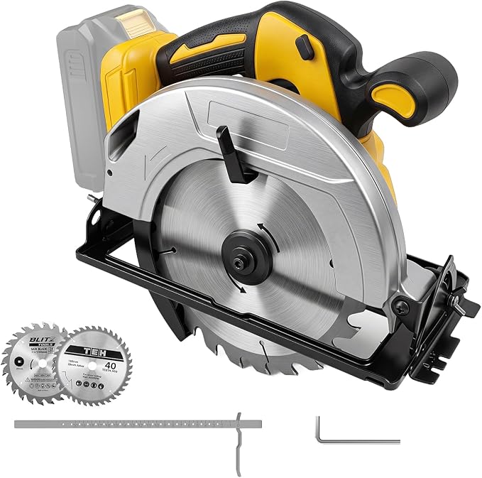 7-1/4" Circular Saw Compatible with Dewalt 20V Max Battery(No Battery) | Cordless Circular Saws with 2 Blades (40T&24T), 0-45°Bevel, 7000RPM for Wood PVC Cutting