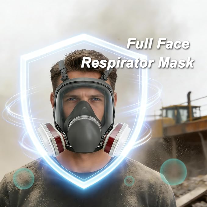Full Face Respirator Mask With Filters (Reusable) For Paint, Welding, etc | Full Face Mask