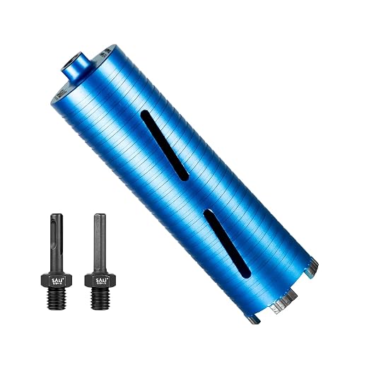 SALI Diamond Core Drill Bits 3" Diameter 10"/254mm Drilling Depth 5/8-11" Thread Core Bit Turbo Laser-Welded Segments for Cured Concrete with Brick, Block, Masonry, with Two Adapters