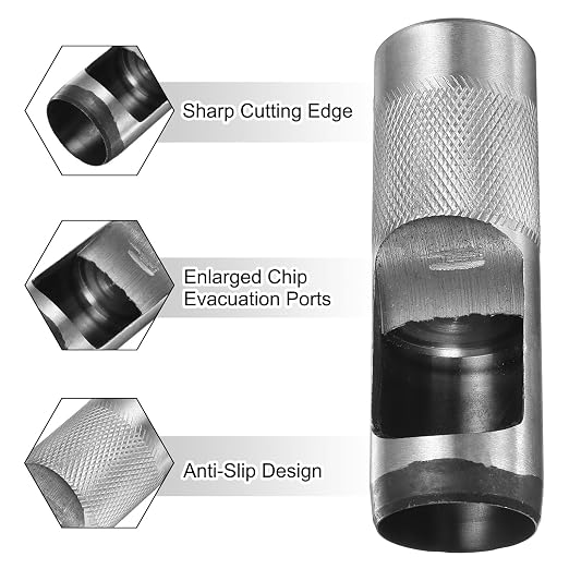 HARFINGTON Leather Round Hole Punch, 32mm Hollow Hole Puncher Cutter Carbon Steel Circle Hole Punching Cutting Tool for Belt/DIY Leather Craft