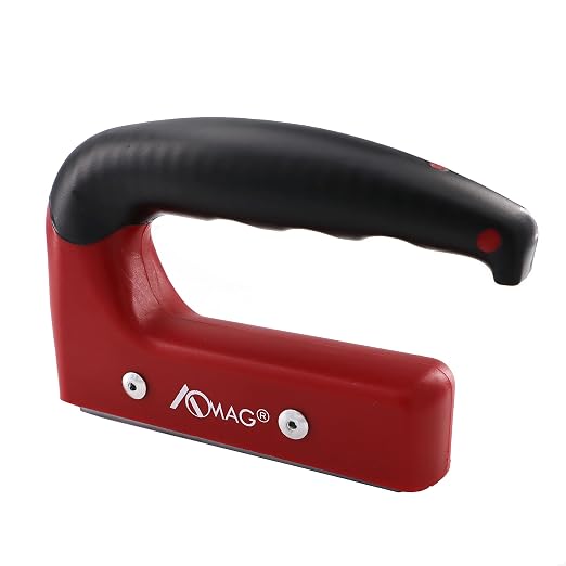 Heavy Duty Magnet with Rubber Ergonomic Handle, Powerful Magnetic Manual Pickup Tool for Lifting Metal Objects, Iron Plates, Doors (160Lbs)