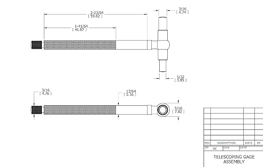 Starrett Telescoping Gage, Self-Centering with Two Arms - Ideal for Determining True Size of Holes, Slots and Recesses - 3/4" - 1-1/4" Range, 2-3/8" Handle Length - 579C
