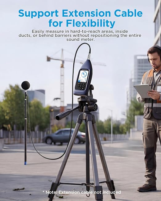 CRY2832-2 Lite Data Logging Sound Level Meter, 24-143dBA,Leq/Lmax/Lmin/Lpeak,Data Record&Export, USB/RS232, Professional Noise Monitoring and Desktop Review for Long-Term Noise Tracking