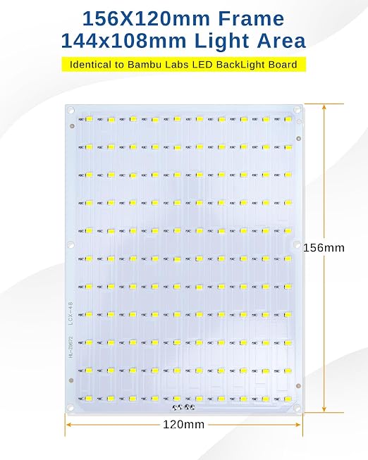 Lithophane LED Backlight Board Kit for BambuLab Sunlu CMYK Monochrome PETG PLA Filament 3D Printed Lithophanes, 156x120mm, 6500K White Light Kit, Adjustable Brightness, Powered via USB-C, 5 Pack