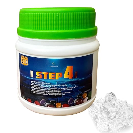 2 lbs Tumbler Media Grit,Rock Polishing Grit Media, Works with Any Rock Tumbler, Rock Polisher, Stone Polisher,Polish 1500 Fine Aluminum Oxide, Step 4 for Tumbling Stones (STEP4-2LB)