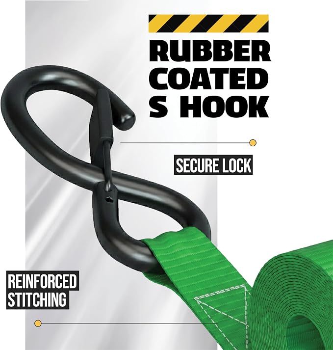 AUGO Retractable Ratchet Straps | 4 Heavy Duty Self Retractable Tie Down Straps with Soft Loops & Storage Bag for Motorcycle, Truck, Trailer, Cargo Van | 1200 Lb Break Strength 1' x 10'