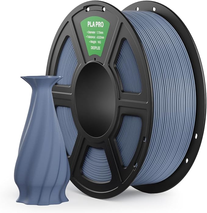 PLA PRO Filament 1.75mm, Stronger Toughness 3D Printer Filament, PLA Filament Dimensional Accuracy +/- 0.02 mm, Neatly Wound, Fits Most FDM 3D Printer, 1KG Blue Grey