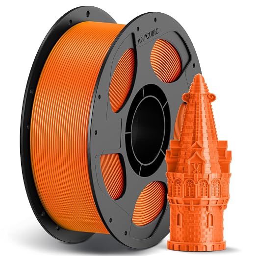 ANYCUBIC High Speed 3D Printer Filament 1.75mm, Print Up to 10X Faster, Rapid PLA Filament with High Prints Quality, Dimensional Accuracy +/- 0.02mm, 1KG Reusable Spool, Vibrant Orange
