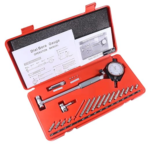 Accusize Industrial Tools Dial Bore Gauge Set, 1.4-6 inch Measuring Range, 0.0005'' Graduation Interval, Ee20-1406 | 0-0.25" Dial Range, AGD Group 2, Carbide-Tipped Contacts, 15 Anvils, 4 Spacers, Fitted Case, EE20-1406