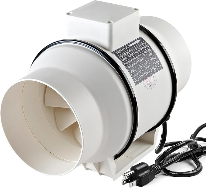 6Inch Exhaust fan Pipeline booster fan Inline duct fan 420 CFM Efficiency Air Fan for Duct Vent Bathroom, Kitchen, Grow Tent,Hydroponics,The wind is very strong.All-copper wire motors are more durable