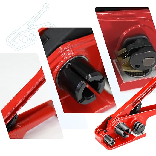 Heavy Duty Banding Strapping kit Contain 1/2" x 3200" Polyester (PET) Packaging Straps & 50 Metal Seals 20 Plastic Edge Protectors Tensioner with Cutter Sealer Tool Glove