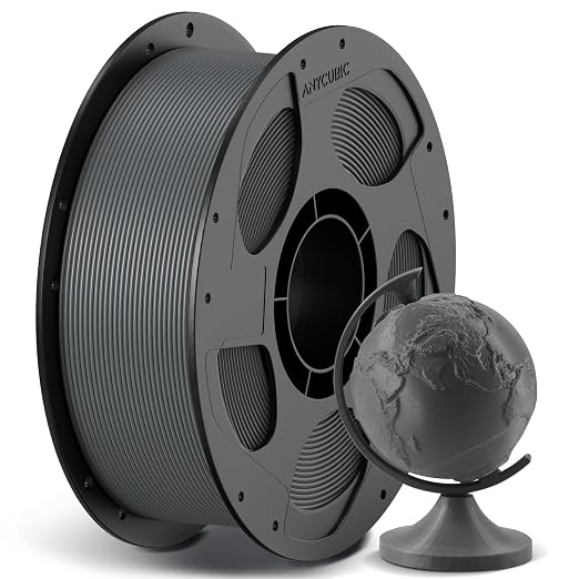 ANYCUBIC High Speed 3D Printer Filament 1.75mm, Print Up to 10X Faster, Rapid PLA Filament with High Prints Quality, Dimensional Accuracy +/- 0.02mm, Fit Most FDM 3D Printers, 1KG Spool, Texture Grey