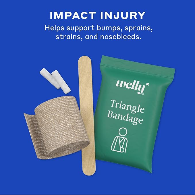 Welly Comprehensive First Aid Kit - FSA Eligible - Adhesive Bandages, Tape and Non-Stick Pads, Butterfly Strips, Cleansing Wipes, Ointments, Gauze, and More - 240 Pieces