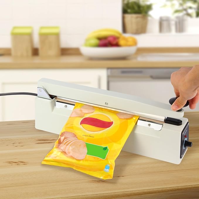 12 Inch Commercial Impulse Bag Heat Sealer Machine | Manual 3mm element heat sealer with aluminum body. Perfect for mylar, cookie, stand up food pouch & small business package.