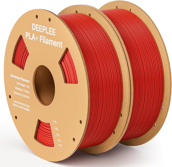 PLA+ 1.75mm 3D Printer Filament, PLA Plus with Dimensional Accuracy +/- 0.02mm, Higher Strength and Toughness, Neatly Wound, No Clogging, Fits for Most FDM 3D Printers, 2KG Red