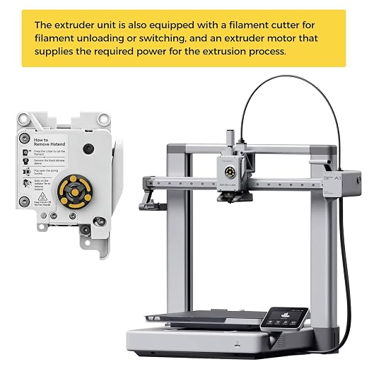 Bamboo Original A1/ A1 Mini Extruder Unit Replacement with Hardened Steel Dual Gears, Filament Cutter, Extrusion Motor,Compatible with Bambu Lab A1 Series 3D Printer