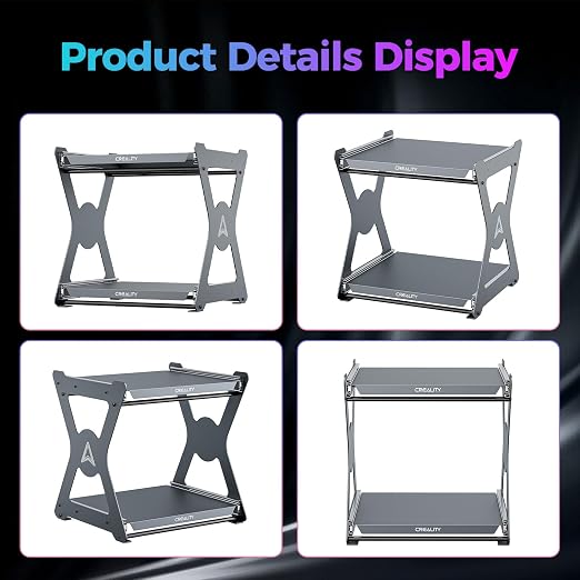 Creality Official CFS Workstand, Space-Saving Dual-Layer Pull-Out Shelves, 15kg Capacity per Layer with Metal Damping Slides, Quick-Accessing Anodizing Process Bracket for Filament Dryer & CFS Storage