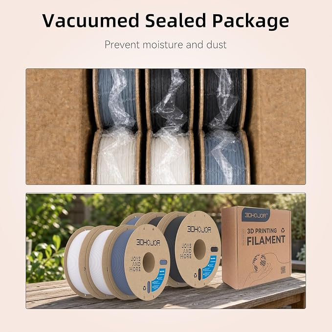 3DHoJor 6KG Matte PLA Filament 6KG Bundle 1.75mm PLA 3D Printer Filament, 6 Pack 1kg(2.2lbs) Cardboard Spool, Dimensional Accuracy +/- 0.03mm, Fit Most FDM Printer (Bundle A)