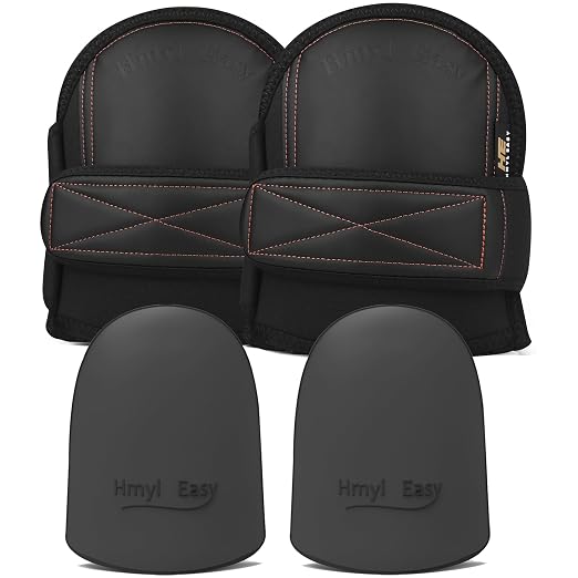 Super Soft Leather Knee Pads for Work With Extra Pair of Liners, Shorts Available, Replaceable Inner Cushion Knee Pads for Construction, Garden, Clean, Floor and Garage – Black
