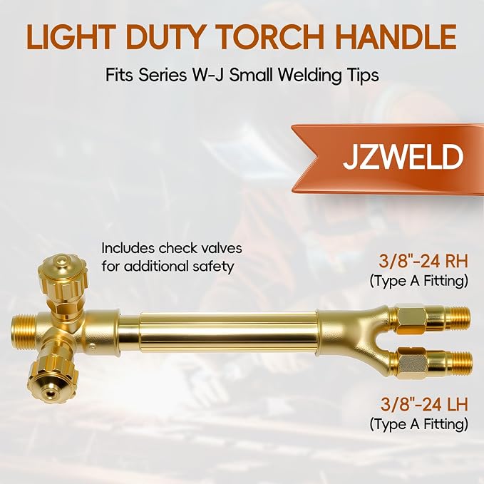 Light Duty Welding/Brazing Torch Kit, J-28 Torch Handle Compatible with Victor Series ''J'' Include 3 Welding Tips + Flint Striker