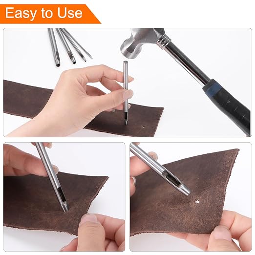 HARFINGTON Hollow Punch for Leather 33mm Round Hole Punch Tool for Belt Puncher Carbon Steel Single Punch for Watch Belts Cut Leather Craft Rubber Paper Fabric Plastic Soft Material