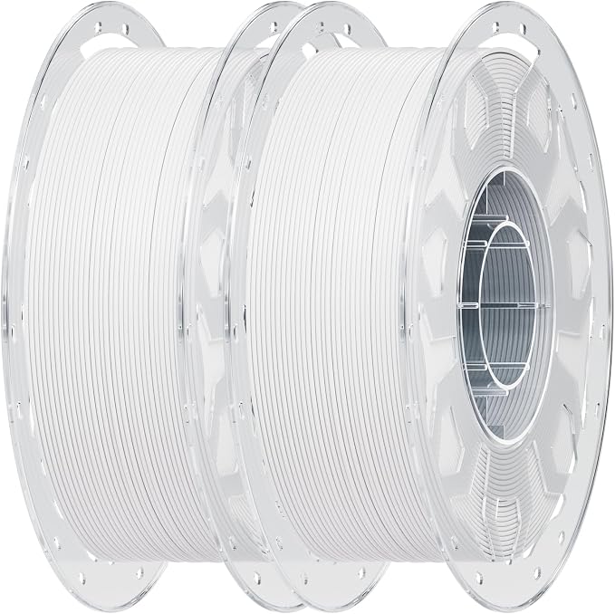 Creality 3D Printer Filament White & White, PLA Bundle 2 kg for 3D Printing, 1.0kg (2.2lbs) Spool, Enhanced Toughness No Warp, Accuracy ±0.03mm Printing Filament, for 3D Printers