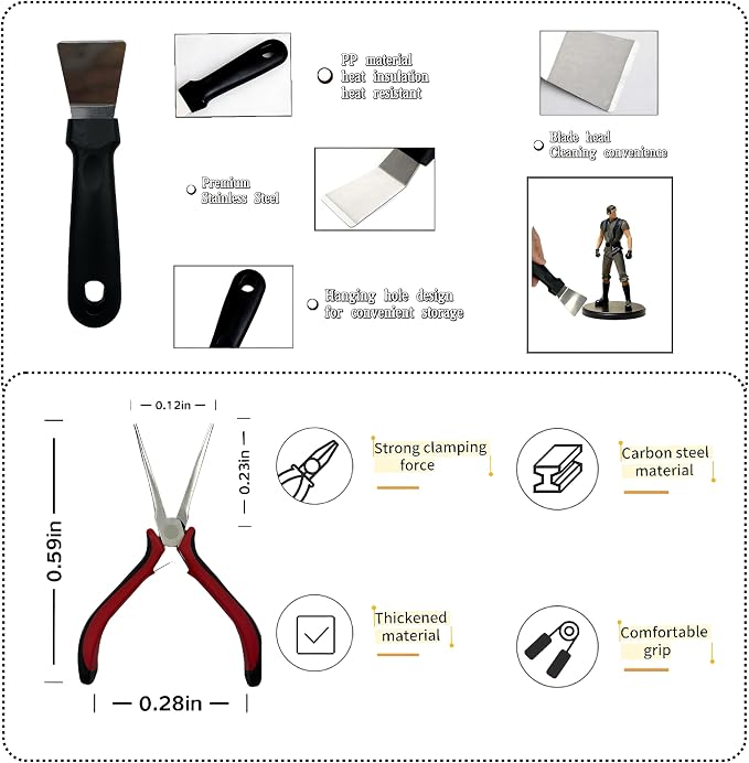 3D Printer Tools Kit,58 PCS 3D Printing Accessory Tools Kit | Complete Accessories;High-quality Materials;Easy to Carry and Store；Including Removing,Cleaning,Preprocessing,Finishing Tools