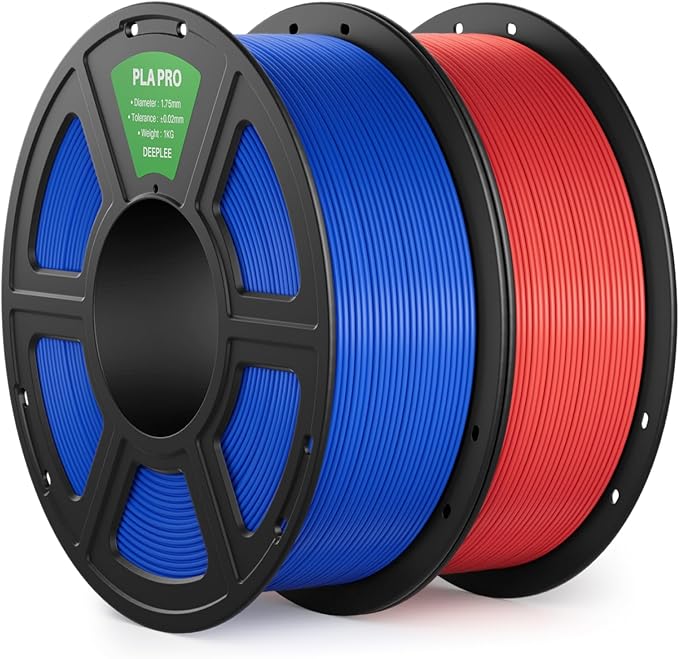 PLA PRO Filament 1.75mm, Stronger Toughness 3D Printer Filament 2KG, PLA Filament Dimensional Accuracy +/- 0.02 mm, Neatly Wound, Fits Most FDM 3D Printer, Blue and Red