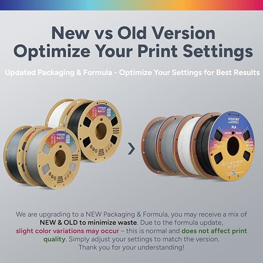 OVERTURE 4KG Bundle High Speed PLA Filament 1.75mm, Neatly Wound 3D Printer Filament 4 Pack 1kg Spool (2.2lbs) Rapid PLA, Fit Most FDM 3D Printers (Black+White+Light Grey+Space Grey)