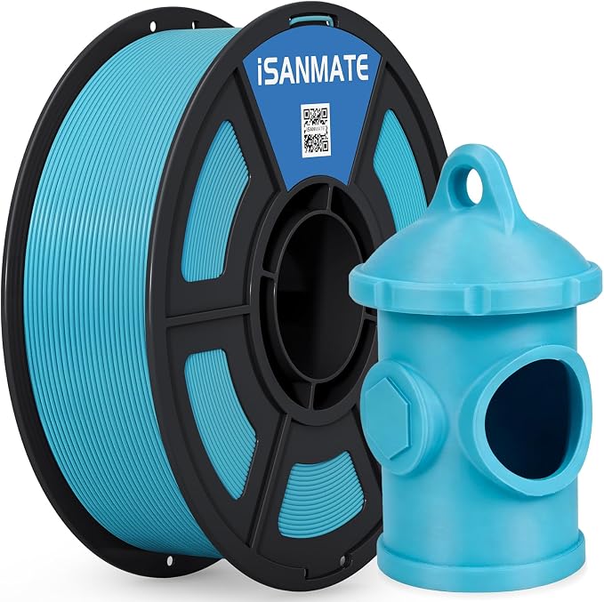 iSANMATE 3D Printer Filament ASA Turquoise Blue, UV & Weather Resistant ASA Filament Perfect for Outdoor Functional Parts, for Bambu Lab 3D Printers,AMS,AMSLite, 1kg Spool (2.2lbs)