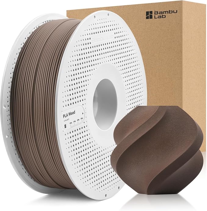 Bamboo 1.75MM PLA Wood Filament Like Real Wood High Speed &Easy Printing Eco Friendly with RFID for Bambu Lab A1,A1MINI,X1,P1 AMS 1KG +/- 0.03mm Black Walnut 13107