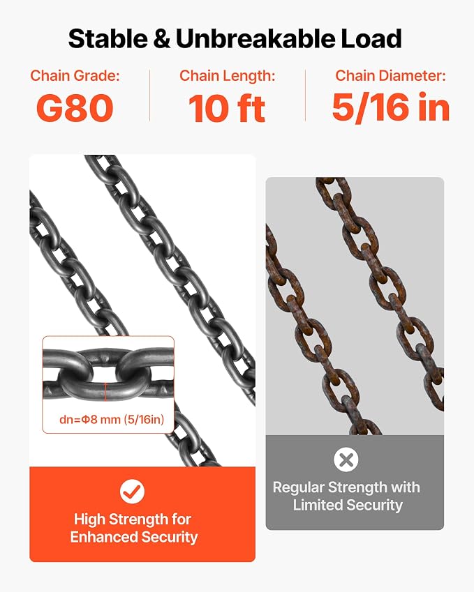 VEVOR Chain Sling with 2 Leg Grab Hooks
