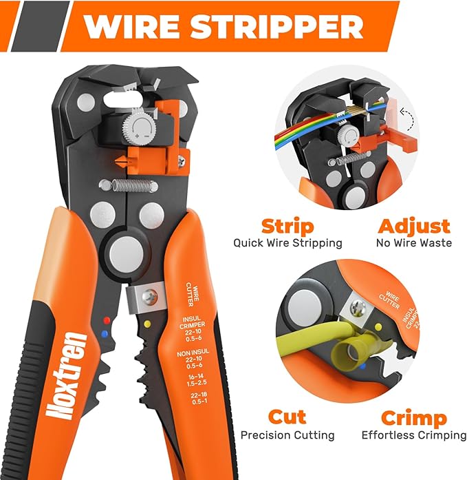 Crimping Tool For Heat Shrink Connectors, 310PCS AWG 22-10 Waterproof Automotive Marine Grade Heat Shrink Wire Connectors and Wire Stripper
