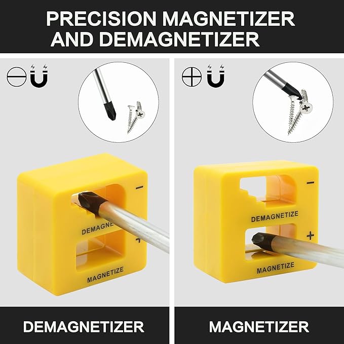 GMTOOLS 43pcs Magnetic Screwdriver Set, Including Slotted, Phillips, Hexagonal, Pozidriv, Magnetizer, Demagnetizer, Replaceable Screwdriver Bits and Sturdy Tool Case for DIY and Repair Work
