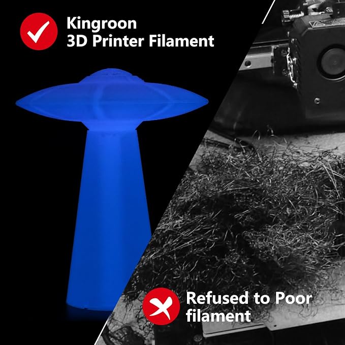Kingroon Glow in Dark 1.75mm PLA Filament, Fit Most FDM 3D Printers, Dimensional Accuracy +/- 0.03 mm, 1kg Spool(2.2lbs), Luminous PLA 3D Printer Filament - Purple