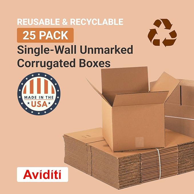 AVIDITI Shipping Boxes Large 30"L x 30"W x 25"H, 5-Pack | Corrugated Cardboard Box for Packing, Moving and Storage