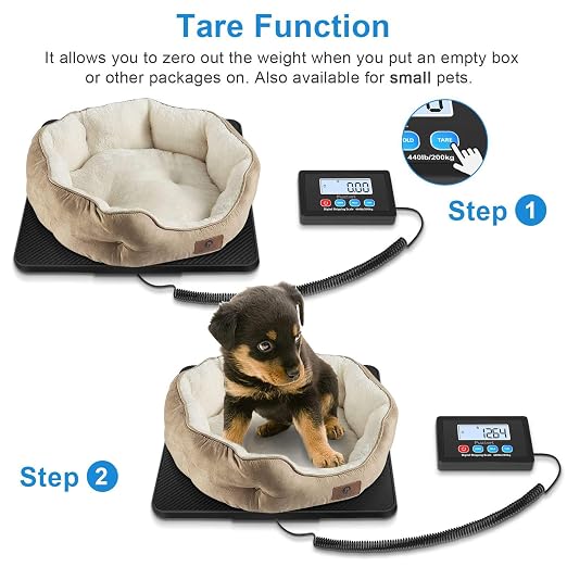 Fuzion Shipping Scale, 440LB x 10g High Accuracy Postal Scale, Hold & Tare | Carbon Fiber Platform, Digital Shipping Postal Scale for Packages, Luggage, Mailing, Postage, Battery & AC Adapter Included