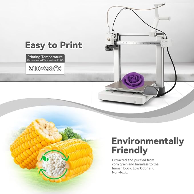3DHoJor PLA+ Filament 1.75mm, 3D Printer Filament PLA Plus, Cardboard Spool 3D Printing Filament, Dimensional Accuracy +/- 0.03 mm, Purple, 1kg