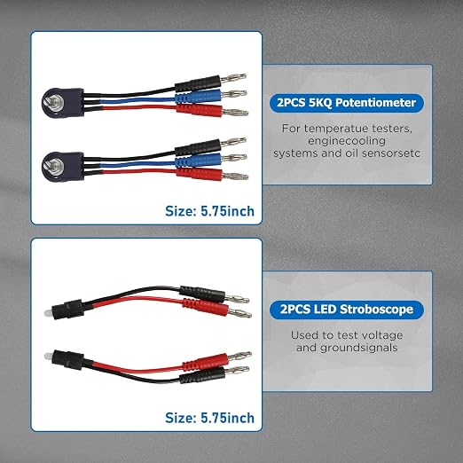 104PCS Automotive Circuit Test Leads Kit, Multimeter Terminal Test Leads Kit Multi Function Probe Test Kit with Heavy Duty Back Probes Test Lead Set Wire Connectors Set with Black Carrying Case
