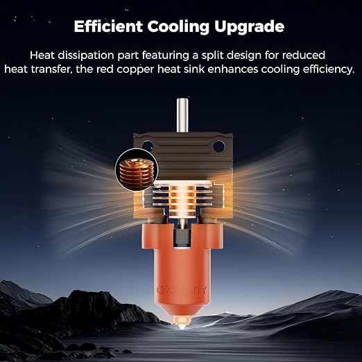 Creality Official 2025 K1/K1C/K1 SE/K1 Max Upgrade Ceramic Heating Block Kit, New Version Terminal with Buckle, 600mm/s High-Speed Hotend with Unicorn Quick-Swap Nozzle for K1 Series 3D Printer