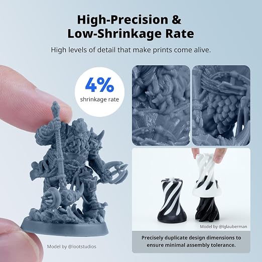 ANYCUBIC Water Washable ABS-Like Resin 3.0 Bundle, 3D Printer Resin, High Toughness and High Precision, Easy to Post-Process, Low Odor, Wide Compatibility for All LCD 3D Printers (Clear, 2kg)