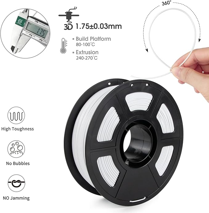 iSANMATE ASA Filament 1.75mm Grayish White 1KG, UV & Weather Resistant 3D Printer Filament Perfect for Outdoor Functional Parts, Dimensional Accuracy +/- 0.02mm, 1kg Spool (2.2lbs)